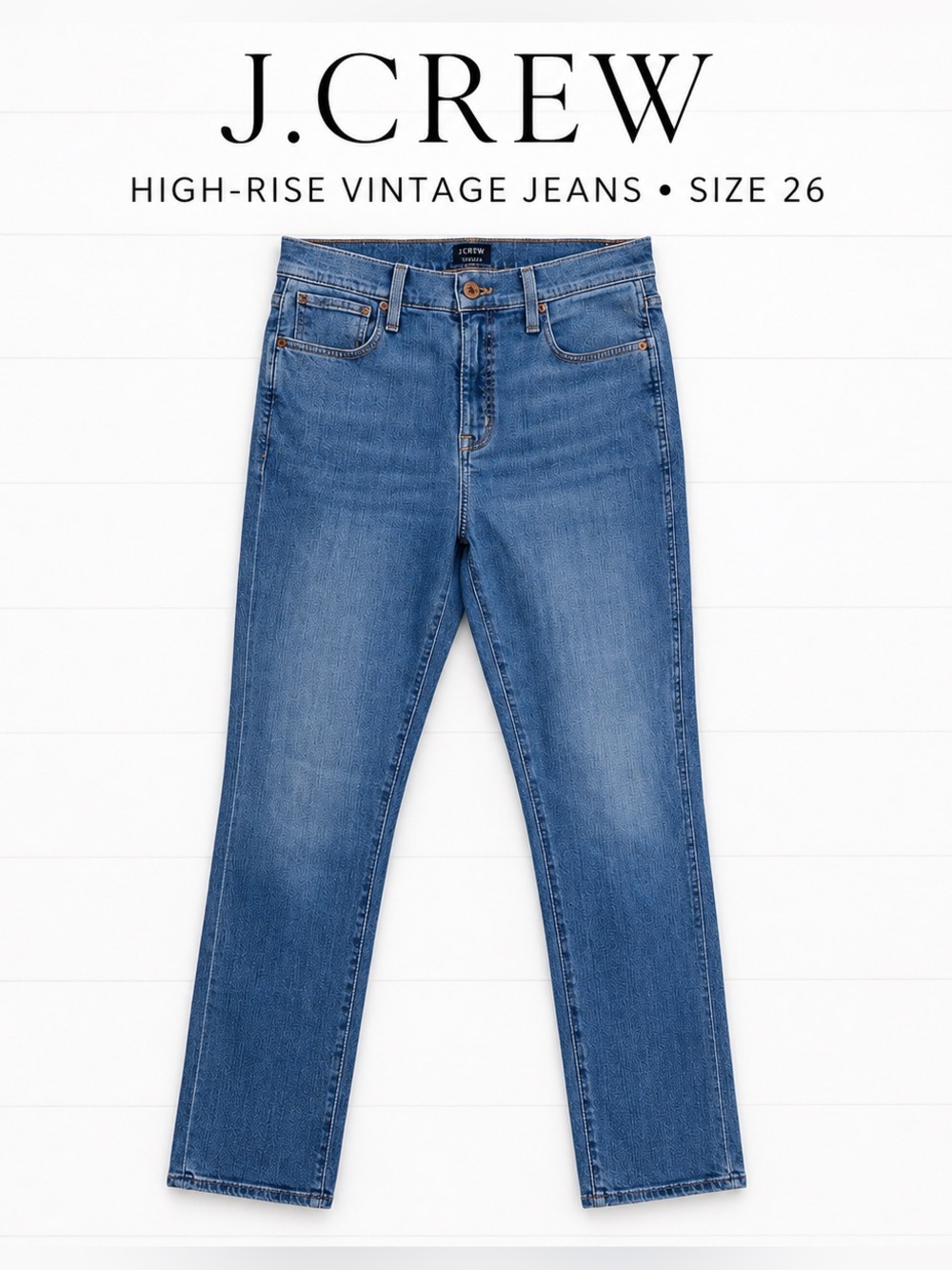 J.Crew High Rise Vintage Jeans Size 26 Classic Straight Blue Denim